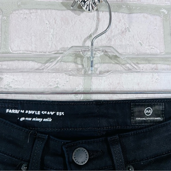 AG Adriano Goldschmied Farrah Seamless Skinny Ankle Jeans in Super Black Size 25 - Picture 8 of 9